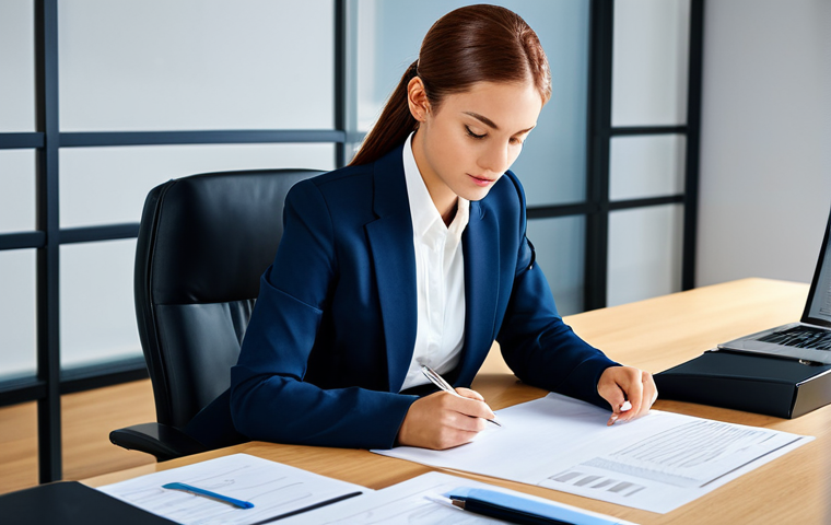 주식 투자에서의 감정 관리 기법 - Professional Businesswoman in a Modern Office**
"A professional businesswoman in a modest business ...