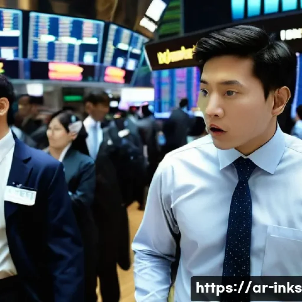 투자 초기 단계에서의 감정적 오류 식별 방법 - **Prompt:** A bustling, vibrant stock exchange floor at peak trading hours. Diverse men and women, d...
