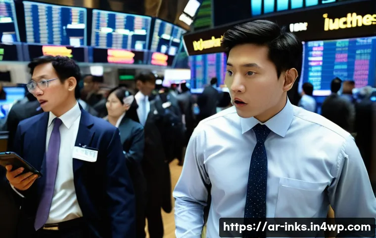투자 초기 단계에서의 감정적 오류 식별 방법 - **Prompt:** A bustling, vibrant stock exchange floor at peak trading hours. Diverse men and women, d...