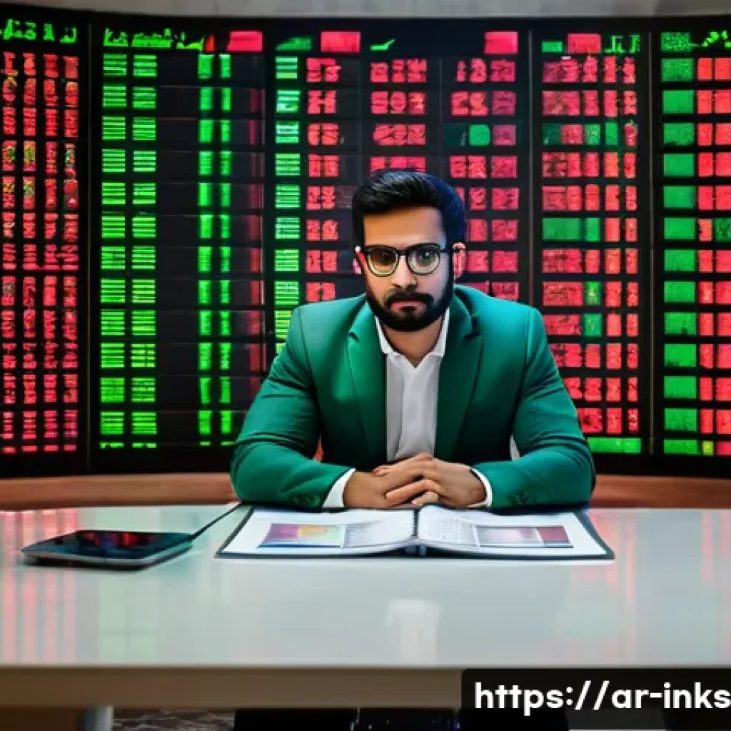 감정적 투자 오류의 유형과 특징 - A thoughtful Middle Eastern man in his 30s sitting at a modern desk with multiple financial charts d...
