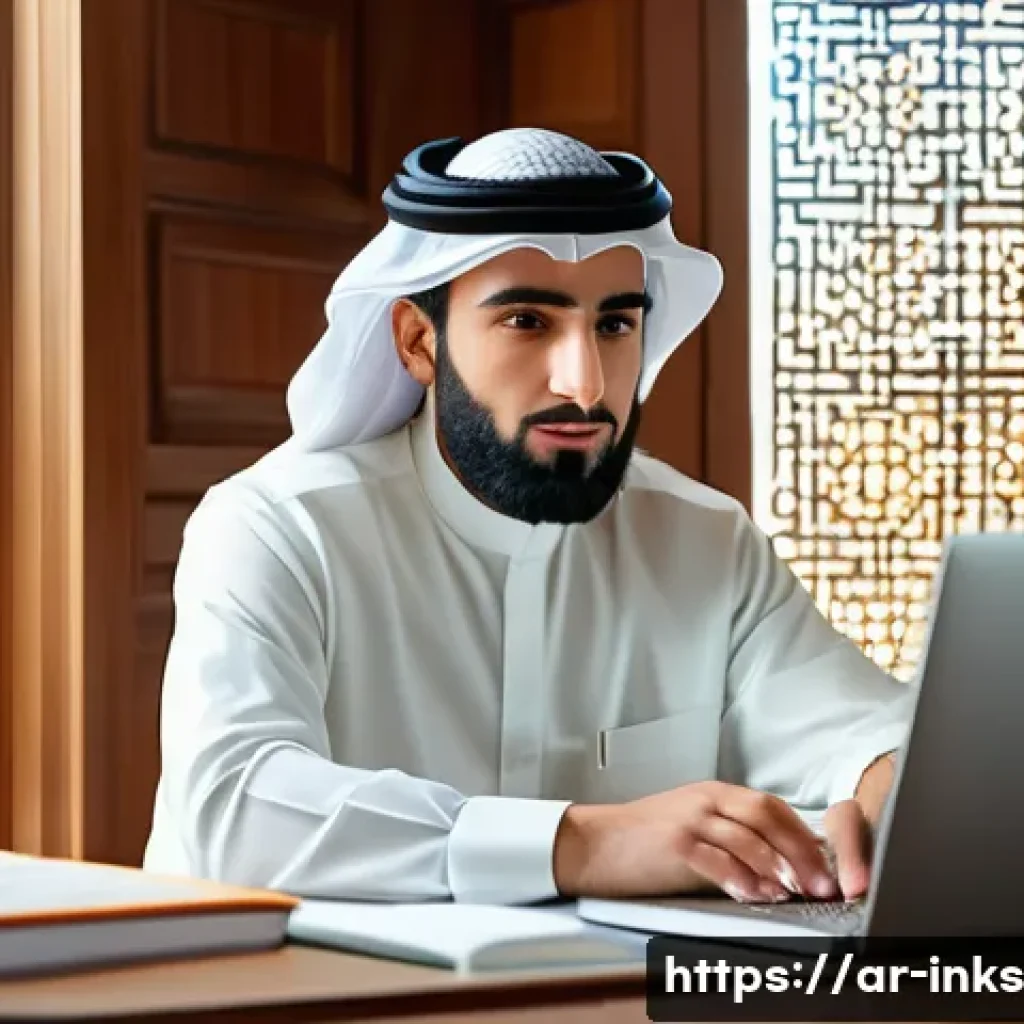 감정적 투자 오류 극복을 위한 개인 사례 - A modern Arab investor sitting thoughtfully at a sleek wooden desk in a stylish home office decorate...